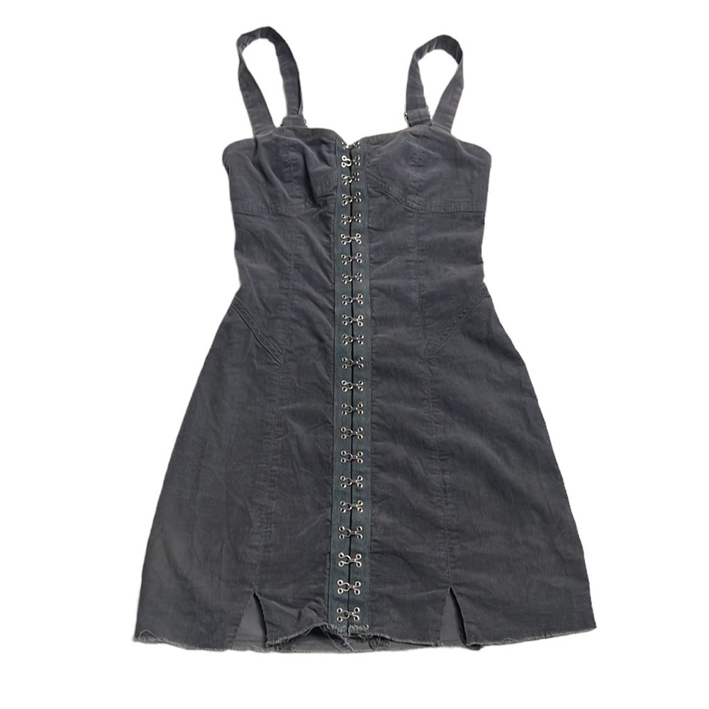 The Indigo Child Corduroy Grey Mini Dress